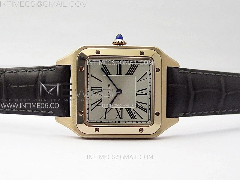 Santos Dumont 46.6mm RG F1F Best Edition Silver Dial on Brown Leather Strap Quartz